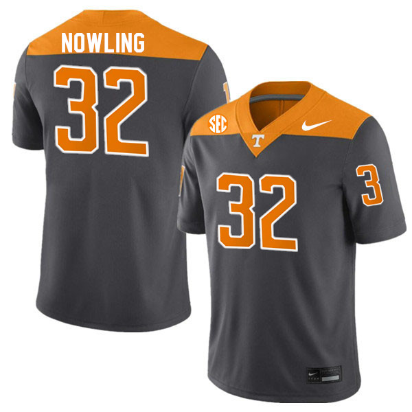 Tennessee Volunteers #32 Billy Nowling College Football Jerseys Stitched Sale-Anthracite